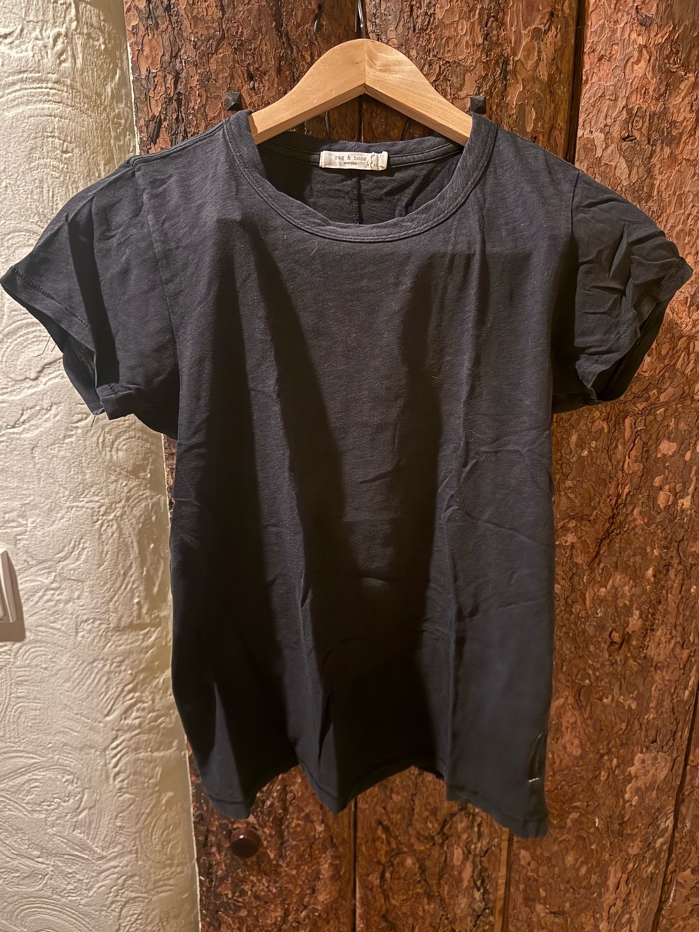 rag & bone small Short Sleeve Crewneck Tee in Black